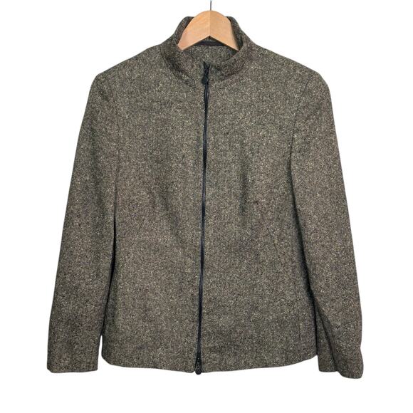 Akris Punto Made in Italy Size 8 Tweed Zip Up Wool Silk Blend Jacket - Picture 2 of 9